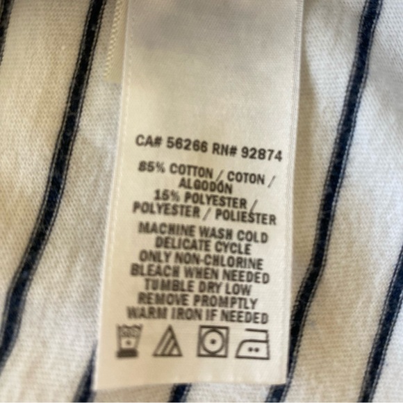 SPLENDID Striped Ruffle Shirt Sleeve T-Shirt Top - Picture 9 of 9